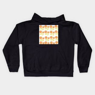 Orange flower pattern design Kids Hoodie